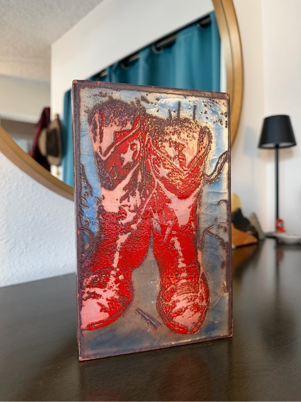 Vintage-Inspired Red Boots, Bike & Heels Wall Art Trio - Picture 2 of 13